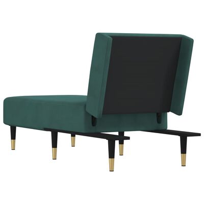 vidaXL Chaise longue fluweel donkergroen