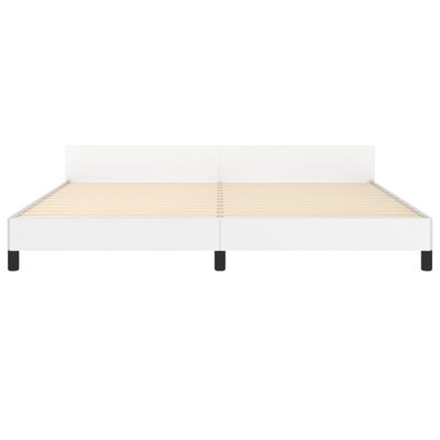 vidaXL Bedframe met hoofdbord kunstleer wit 200x200 cm