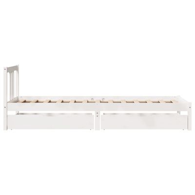 vidaXL Bedframe zonder matras massief grenenhout wit 90x200 cm