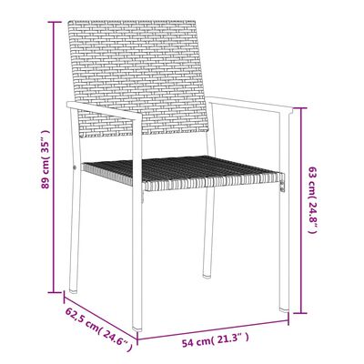 vidaXL 7-delige Tuinset poly rattan en staal