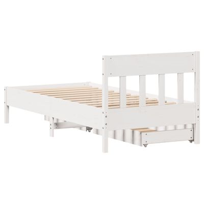 vidaXL Bedframe zonder matras massief grenenhout wit 140x200 cm