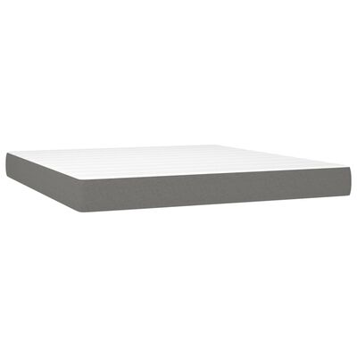 vidaXL Boxspring met matras en LED stof donkergrijs 160x200 cm