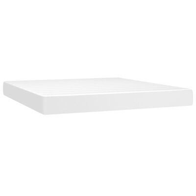 vidaXL Boxspring met matras en LED kunstleer wit 180x200 cm