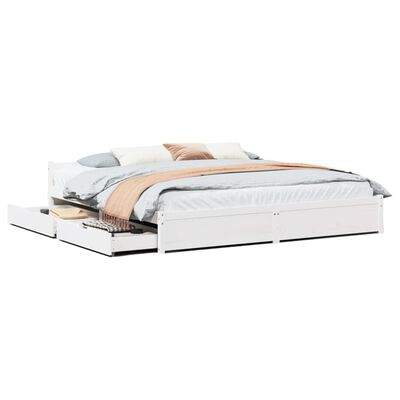 vidaXL Bedframe zonder matras massief grenenhout wit 200x200 cm