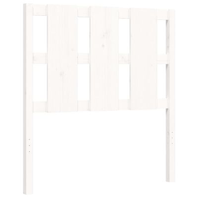 vidaXL Bedframe met hoofdbord massief hout wit 90x200 cm