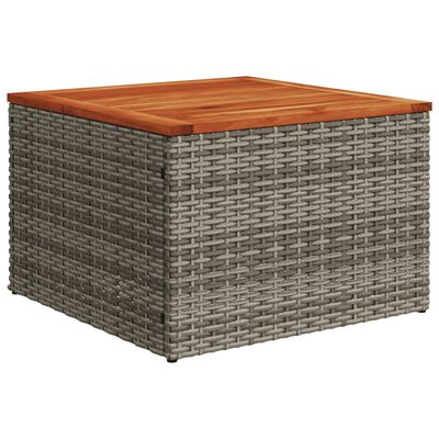 vidaXL 10-delige Loungeset met kussens poly rattan grijs