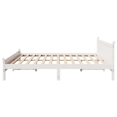 vidaXL Bedframe zonder matras massief grenenhout wit 180x200 cm