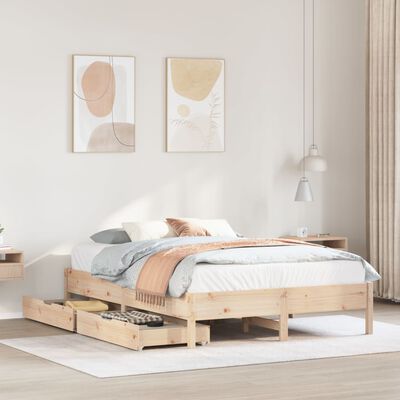 vidaXL Bedframe zonder matras massief grenenhout 140x190 cm