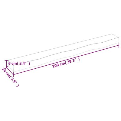 vidaXL Wandschap 100x10x6 cm behandeld massief eikenhout donkerbruin