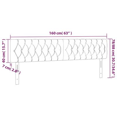 vidaXL Hoofdborden 2 st 80x7x78/88 cm stof lichtgrijs