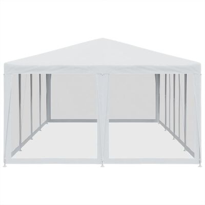 vidaXL Partytent met 12 mesh zijwanden 8x4 m HDPE wit