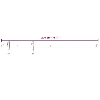 vidaXL Schuifdeur met beslag 95x210 cm massief grenenhout