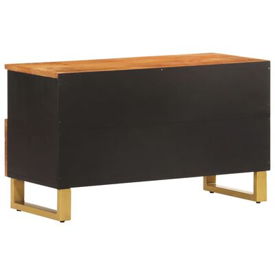 vidaXL Tv-meubel 80x33,5x46 cm massief mangohout bruin en zwart