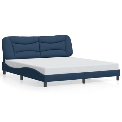 vidaXL Bedframe zonder matras stof blauw 180x200 cm