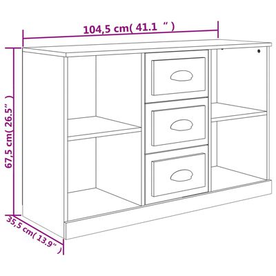 vidaXL Dressoir 104,5x35,5x67,5 cm bewerkt hout sonoma grijs