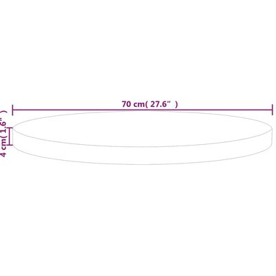 vidaXL Tafelblad rond Ø70x4 cm onbehandeld massief eikenhout