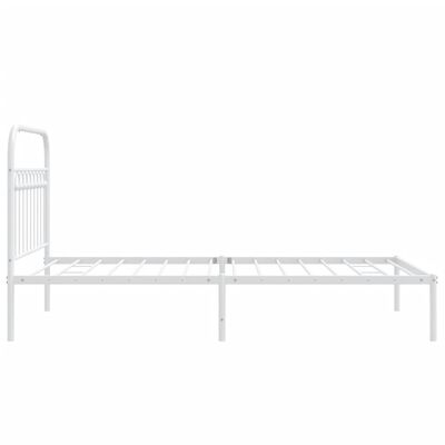 vidaXL Bedframe met hoofdbord metaal wit 100x200 cm