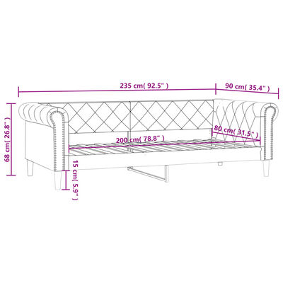 vidaXL Slaapbank 80x200 cm kunstleer crèmekleurig