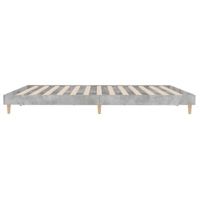 vidaXL Bedframe bewerkt hout betongrijs 200x200 cm