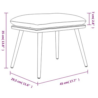 vidaXL Voetenbank 45x29,5x35 cm stof lichtgrijs