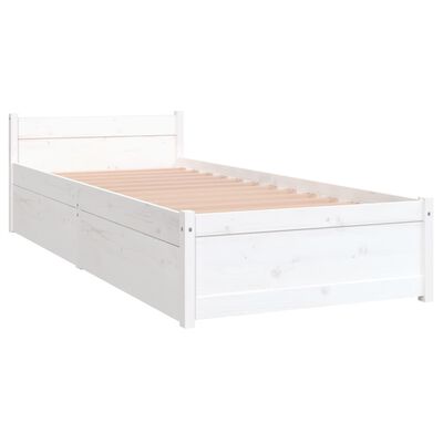 vidaXL Bedframe met lades wit 75x190 cm