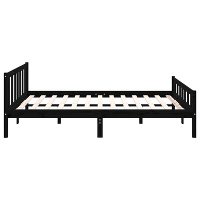 vidaXL Bedframe massief hout zwart 120x200 cm