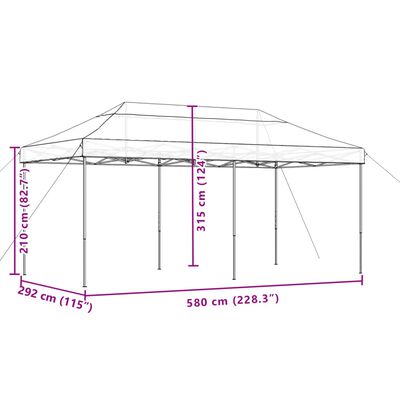 vidaXL Partytent inklapbaar pop-up 580x292x315 cm taupe