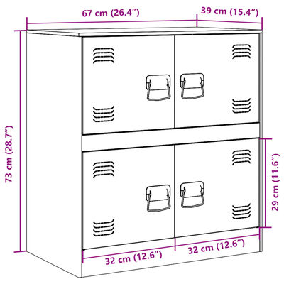 vidaXL Dressoir 67x39x73 cm staal roze