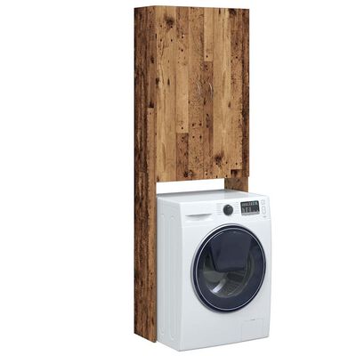 vidaXL Wasmachinekast 64x25,5x190 cm oud houtkleurig