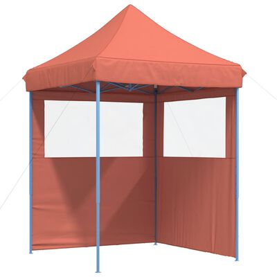 vidaXL Partytent inklapbaar pop-up met 2 zijwanden terracottakleurig