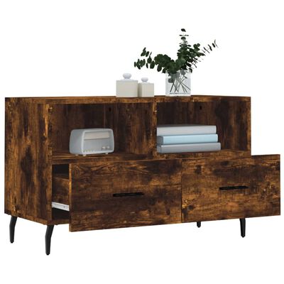 vidaXL Tv-meubel 80x36x50 cm bewerkt hout gerookt eikenkleurig