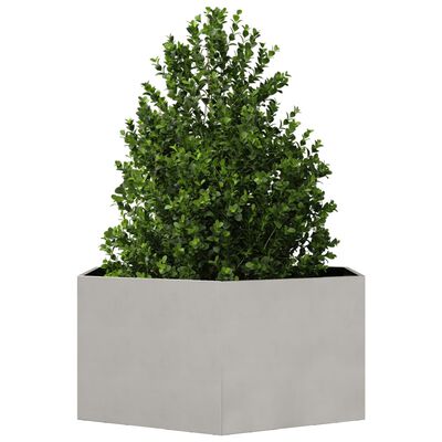 vidaXL Plantenbak zeshoek 104x90x45 cm roestvrijstaal