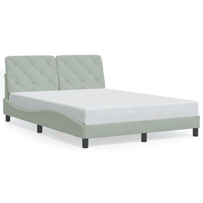 vidaXL Bedframe zonder matras 140x190 cm fluweel lichtgrijs