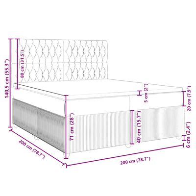 vidaXL Boxspring met matras stof donkerbruin 200x200 cm