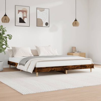 vidaXL Bedframe bewerkt hout gerookt eikenkleurig 160x200 cm