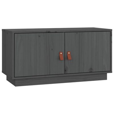 vidaXL Tv-meubel 80x34x40 cm massief grenenhout grijs