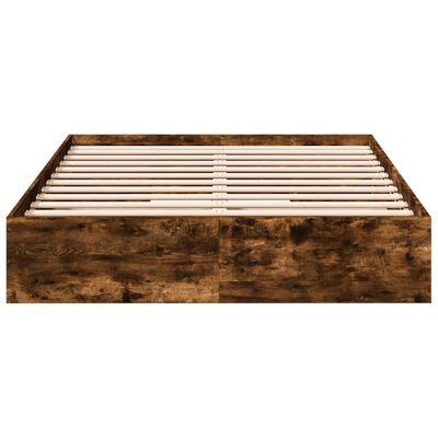 vidaXL Bedframe met lades bewerkt hout gerookt eikenkleurig 140x200 cm