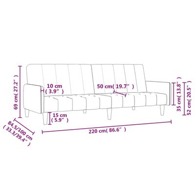 vidaXL Slaapbank 2-zits fluweel donkergrijs