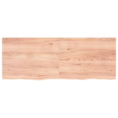 vidaXL Wastafelblad 160x60x(2-4) cm behandeld massief hout lichtbruin