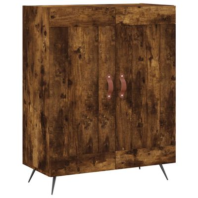 vidaXL Hoge kast 69,5x34x180 cm bewerkt hout gerookt eikenkleurig