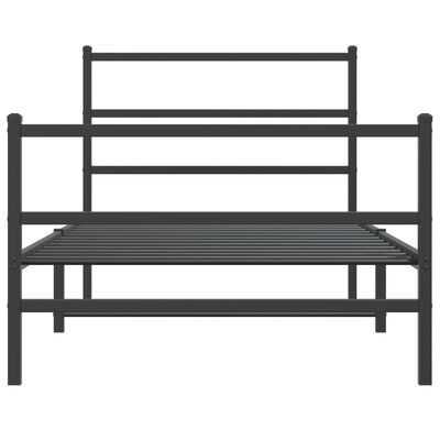 vidaXL Bedframe met hoofd- en voeteneinde metaal zwart 100x190 cm