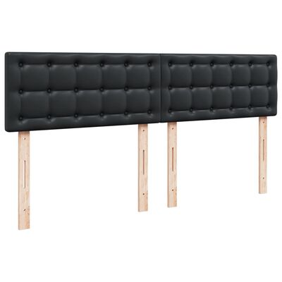 vidaXL Boxspring met matras kunstleer zwart 180x200 cm