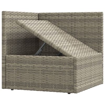 vidaXL 7-delige Loungeset met kussens poly rattan grijs