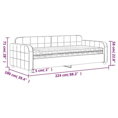 vidaXL Slaapbank met matras 90x200 cm fluweel donkergrijs