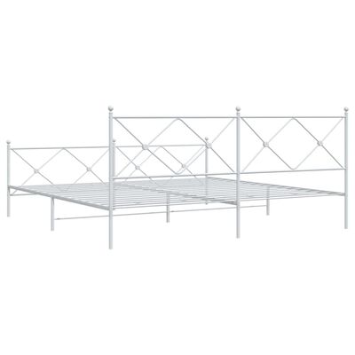 vidaXL Bedframe met hoofd- en voeteneinde metaal wit 200x200 cm