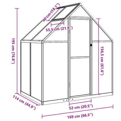 vidaXL Tuinkas met basisframe 169x114x195 cm aluminium antracietkleur