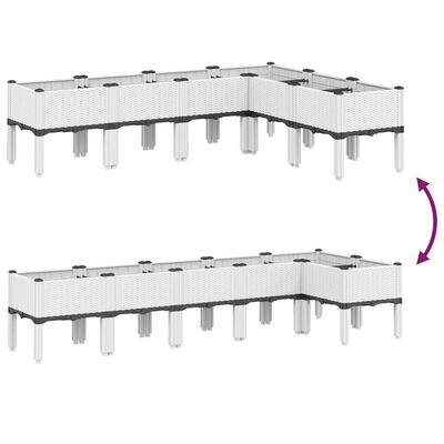 vidaXL Plantenbak met poten 160x120x42 cm polypropeen wit
