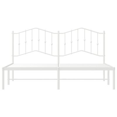 vidaXL Bedframe met hoofdbord metaal wit 183x213 cm