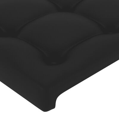 vidaXL Boxspring met matras kunstleer zwart 160x200 cm