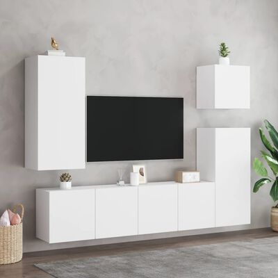 vidaXL Tv-meubels 2 st wandgemonteerd 80x30x41 cm wit